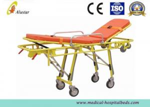 China Stainless Steel Adjustable Folding Stretcher Automatic Loading Ambulance Stretcher Trolley ALS-S012 on sale