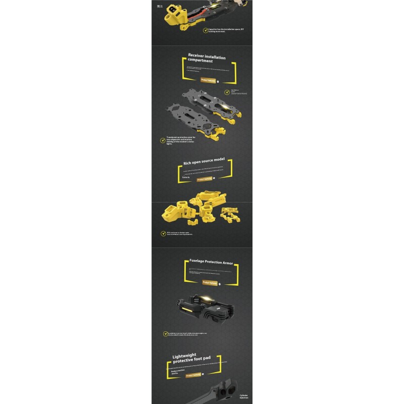 Speedybee Mario Fpv Frame 5 Structure Rack Hot Selling Hd Blast-Resistant Drone Smooth Flower Fly Made Durable Plastic