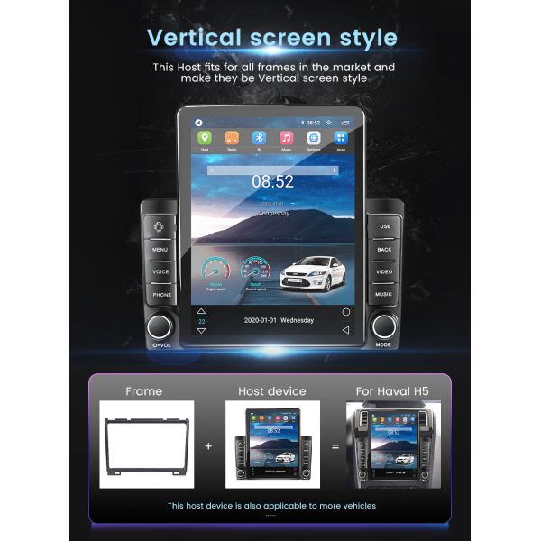 Split Screen Function Universal Car MP5 Player for 9.7 inch Android Navigation Screen