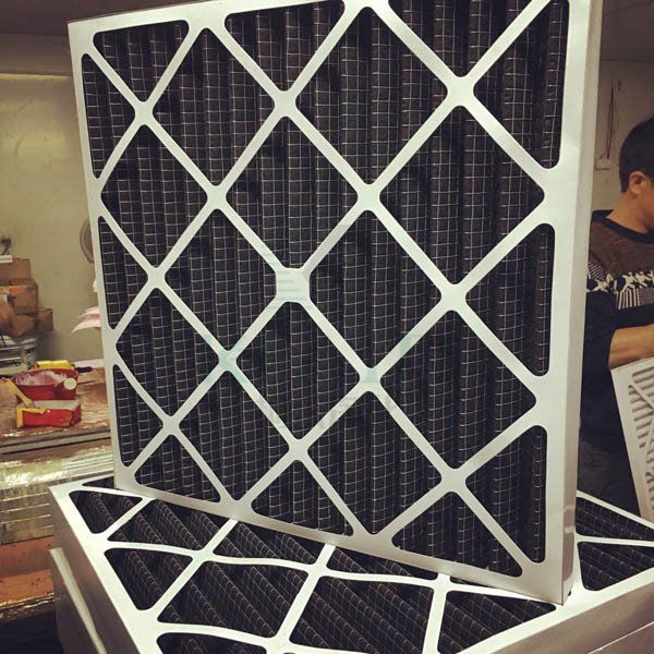 Pleated Charcoal Air Filter , Carbon Odor Filter For Airport Hotel Ventilation