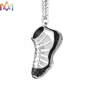China Eco Friendly 32g Hip Hop Shoe Mens Engraved Necklace on sale