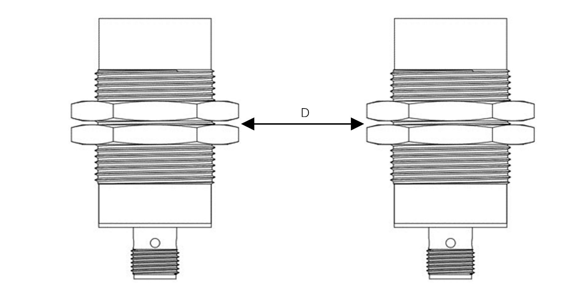 RFID Reader Head 0-70mm Read Write Range With RS-232 LED Display IP67 M30X1.5