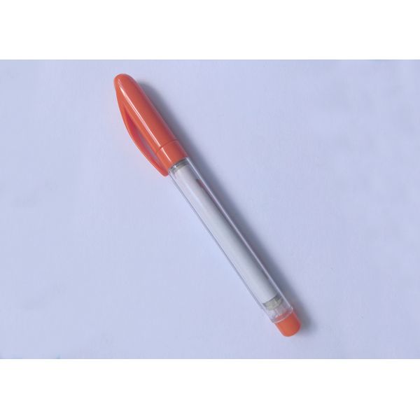 Transparent plastic banner gel ink pen in red or blue with 180mmX68mm size color-full banner printing for promotion