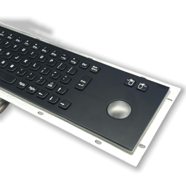 Dustproof Panel Mount Metal Waterproof Keyboard Esay Clean With 38mm Trackball