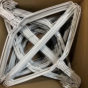 China 18 Inch 1.9mm  Dry Cleaner Hangers In Bulk  White Powder Coated on sale