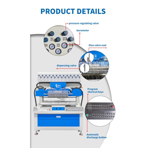 24 Colors Automatic PVC Slipper Upper Dripping Molding Dispensing Machine for Making 2D 3D Silicone Keychains Dolls
