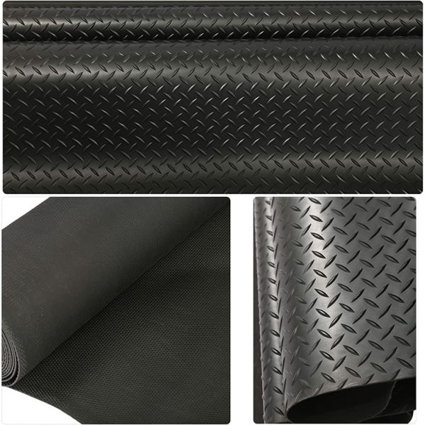 Heavy Duty Willow Leaf Pattern Rubber Flooring Water And Stain Resistant Tread Roll