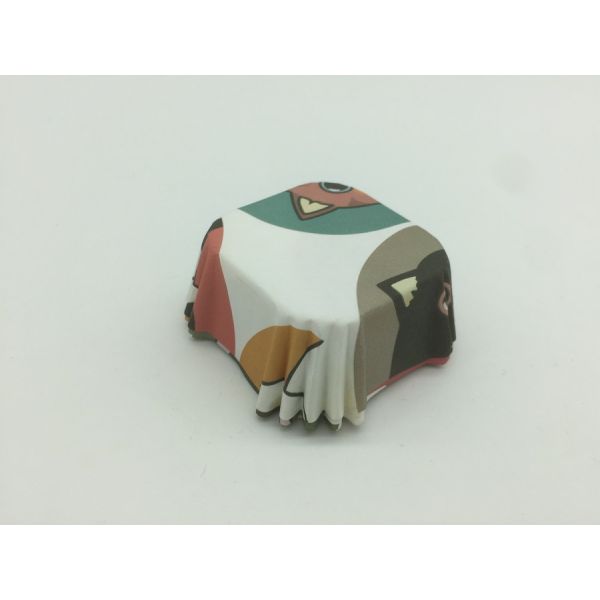 Mini Square Cupcake Baking Cups , Colorful Cute Cupcake Wrappers 4cm Base