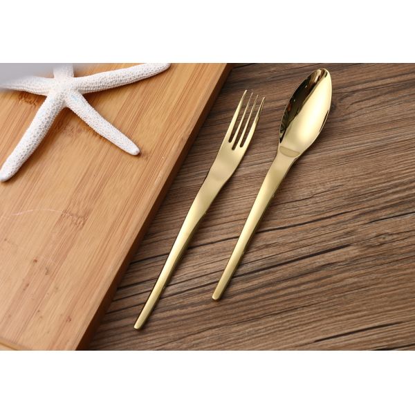 Mirror Polish With Hand Polish Silver Color Cutlery Set Stainless Steel Silveware Set