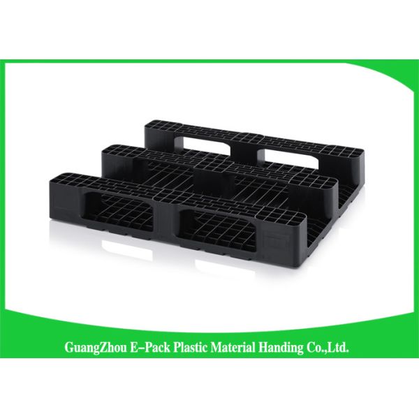 Ventilated Plastic Skids Pallets Single Faced , Euro Blue Plastic Pallets Ventilated Deck