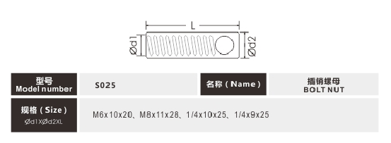Iron 8mm Insert Nuts , 6mm Threaded Insert With Handle ISO9001 Standard