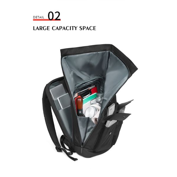 1680D Polyester College Sports Waterproof Business Backpack Solid Color
