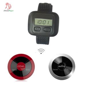 China 433Mhz hot sale waterproof wireless restaurant waiter wrist watch pager and call button on sale