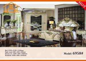 white and gold high-class royal luxury russian antique wooden mirrored bedroom furniture for sale space saving china