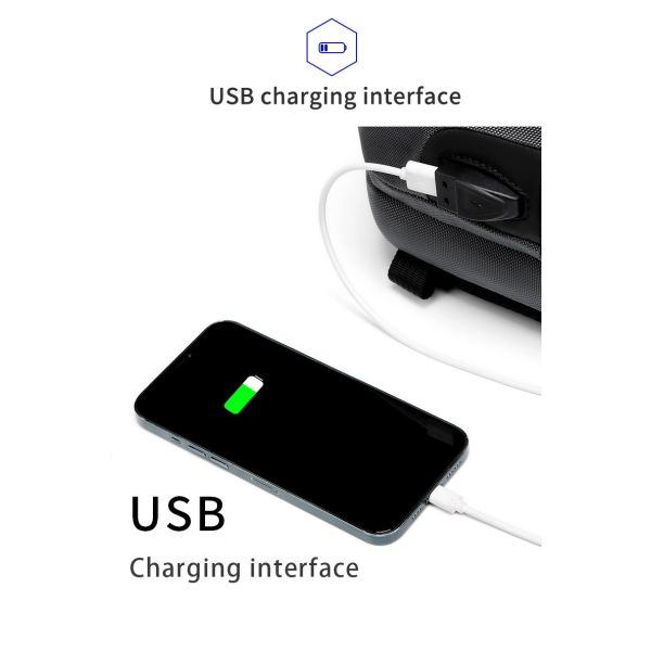 Multi Pockets Polyester Mens Sling Bag With Usb Charging Interface