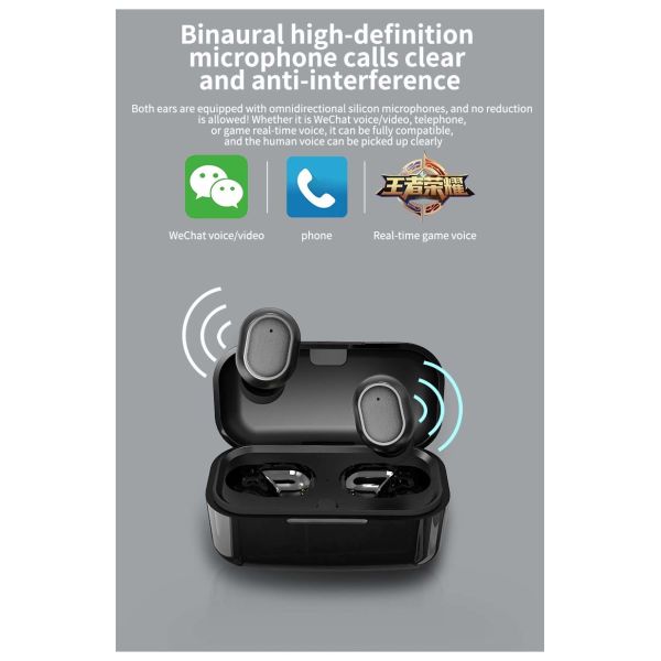 MSDS Jerry 6976 Ear Free Wireless Bluetooth Stereo Earbud Support Siri Voice Assistant