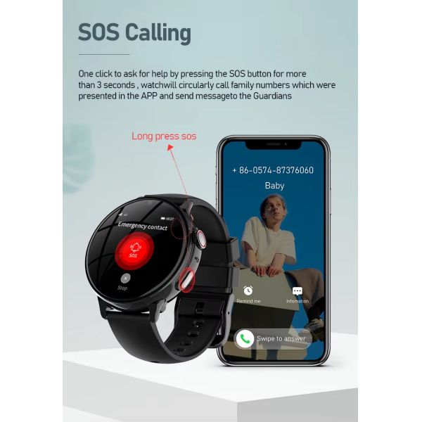 Waterproof APP Control Childrens Tracker Watch GPS WIFI LBS 600mAh