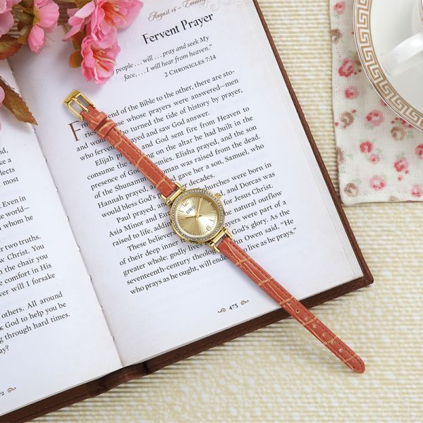 Seiko Pc21s Leather Strap Quartz Watch Women'S Water Resistant Watches