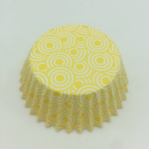 Yellow Cwedding Cupcake Holders , Greaseproof Paper Muffin Cases Cups Wrappers