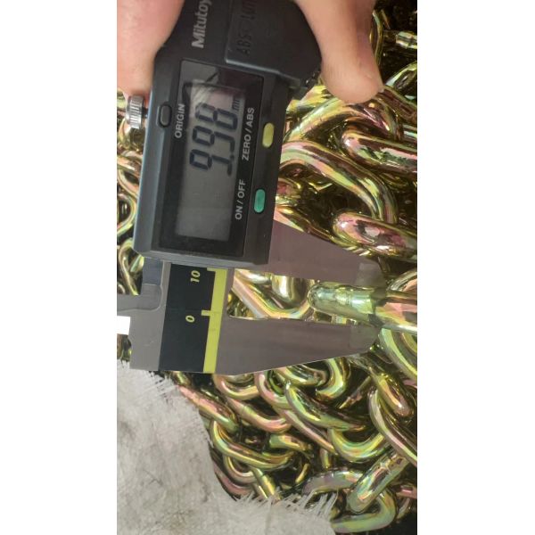 Standard 3/8"x 15 Links Zinc Yellow Plated Link Chain Grade 70 Chain with Double Clevis