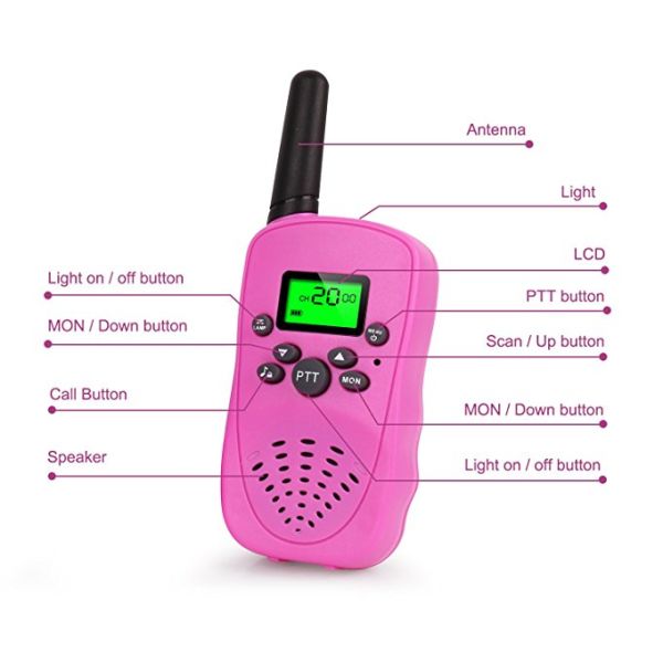 0.5W Portable Pink Walkie Talkies , Smart Size Handheld Talkie Walkie