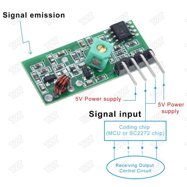 Custom Pcb assembiles wireless transmitter module receiver printed circuit board kit 5V DC 433MHZ wireless for 433Mhz
