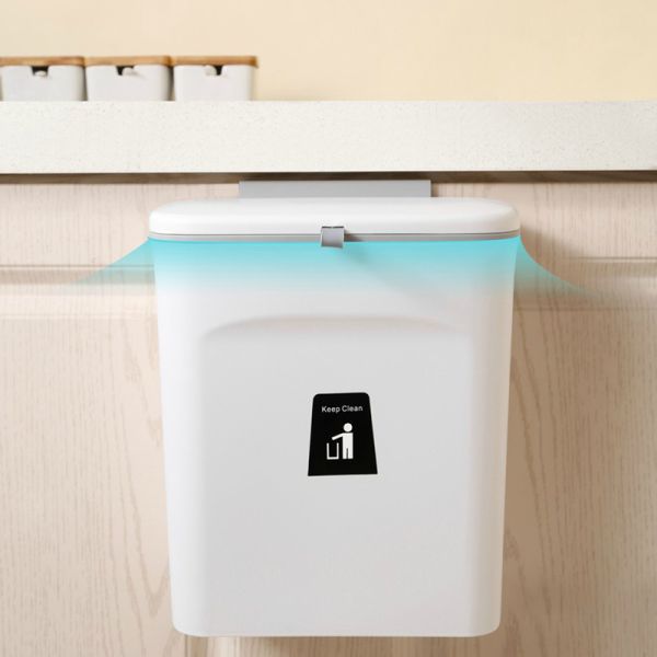 2.4 Gallon Kitchen Compost Bin for Counter Top or Under Sink Hanging Small Trash Can with Lid
