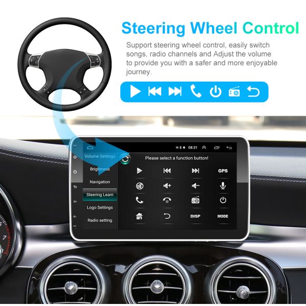 10.1 inch Big IPS Screen Car Multimedia Player with Rotatable Display and GPS Stereo