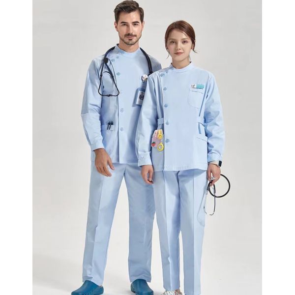 USA Market Customized Cotton Polyester Nurses Uniform Sets with Logo in Various Color