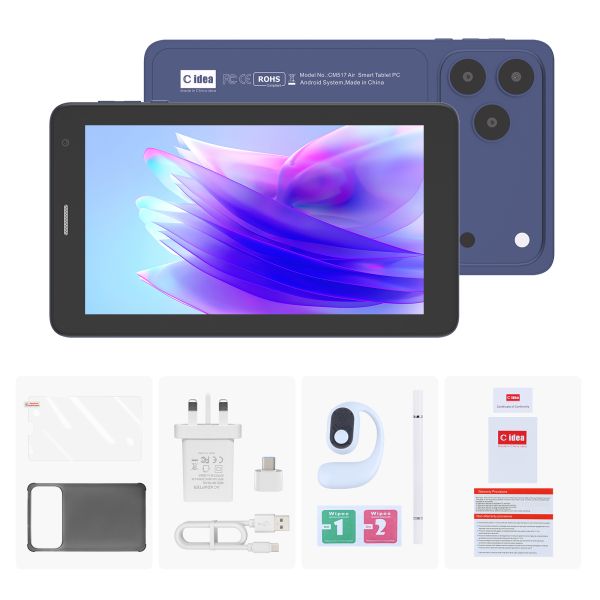 C idea 7 Inch Android Smart Tablets 8+256GB 8*CortexTm-A53 WiFi Tablet HD Touch Screen CM517 air
