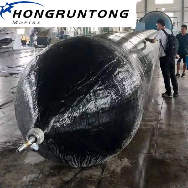 Marine Rubber Airbags being deployed for ship launching