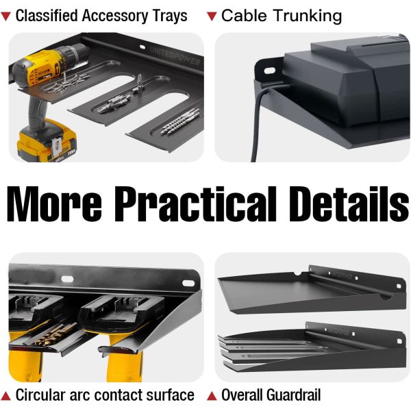 Hidden Storage Space Saving Adhesive Desk Shelf Hanger Hook Holder for Installation