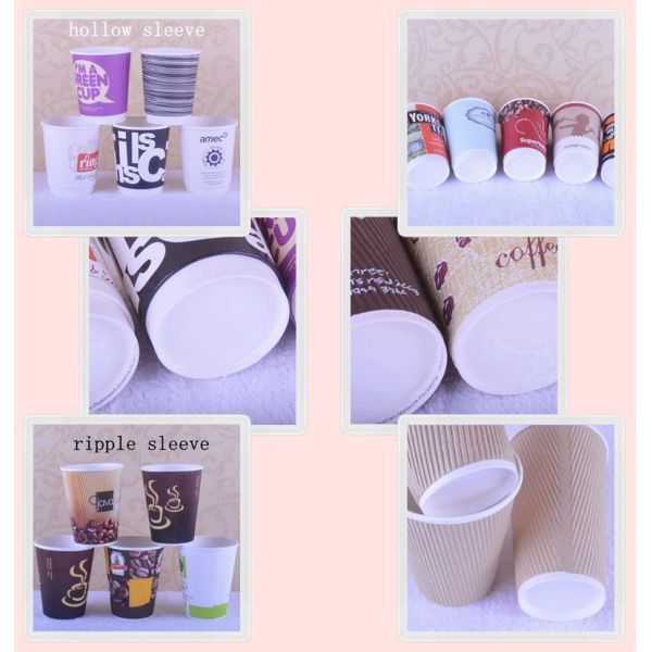 Ripple Double Wall Paper Cup Sleeve Machine High Production With Ultrasonic Heater Sealing