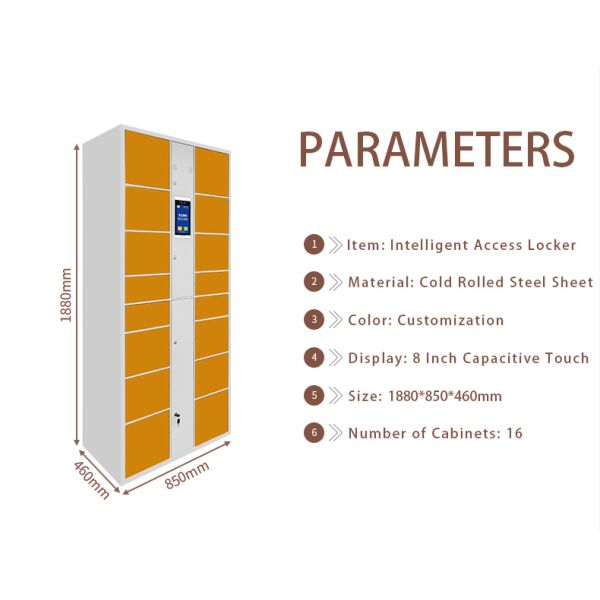 Community Smart Electronic Lock Parcel Delivery Locker Cold Rolled Steel Durable Waterproof Design 14 Compartments Self-Service