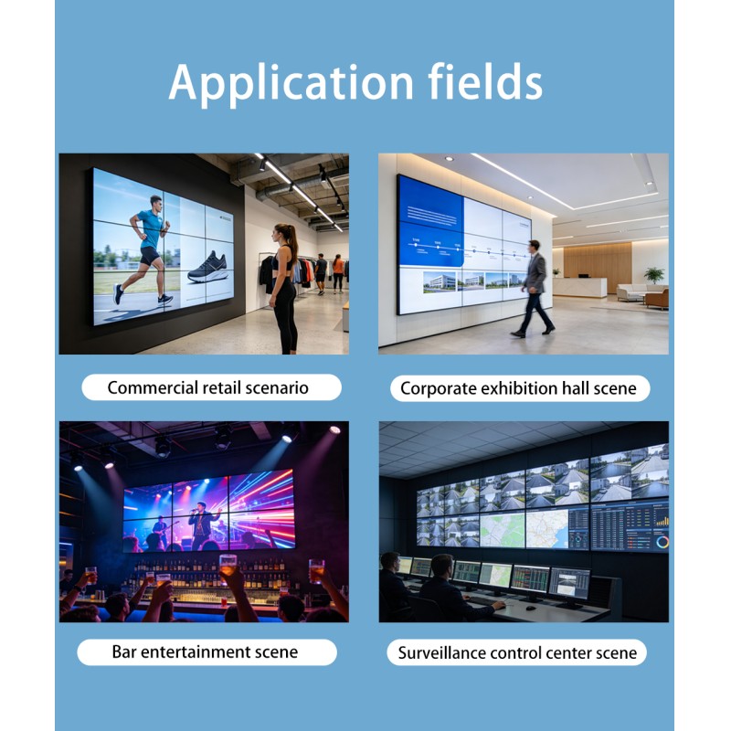 55" High Brightness LCD Video Wall 500 Nits 750 Nits Advertising Splicing Screen Seamless Commercial Display Board OEM