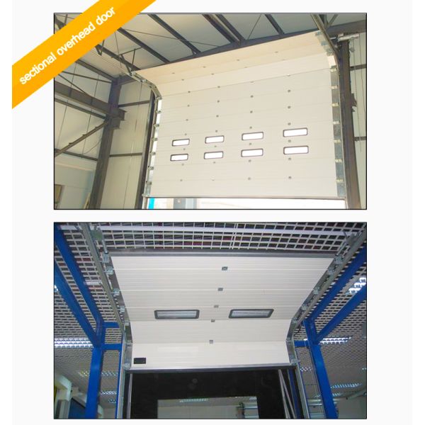 Fire Station Industrial Sectional Doors Automatic Formed With Noise Reduction And Double-skinned Door Panel