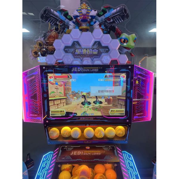 Kids Pusher Arcade Coin Operated Gun Shoot Game Machine For Indoor Amusement