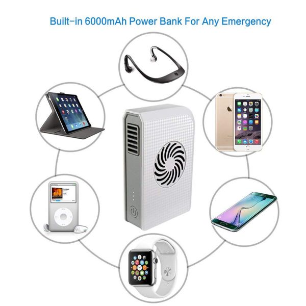 6000mAh Cooling Summer Rechargeable Battery Powered Fan