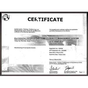 Wuxi Xinbeichen International Trade Co.,Ltd Certifications