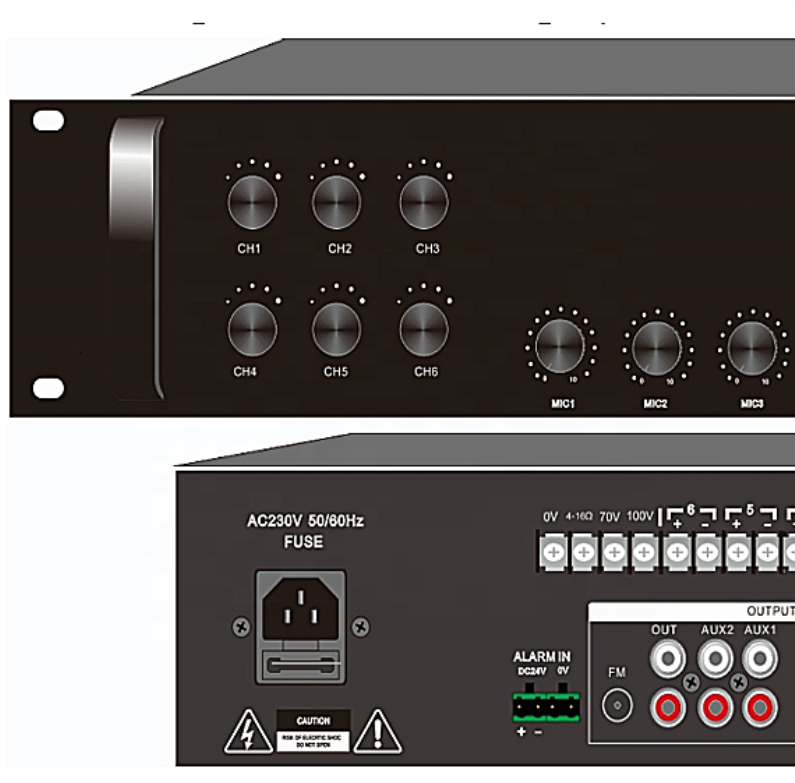 240W FM Bluetooth 6 Zones Output Mixing Amplifier With Remote Control