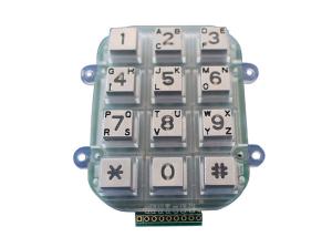 China Numeric Metal Keypad 4x3 Acess Control System IP65 12 Keys Dot Matrix Interface on sale