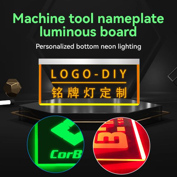 Customizable LED nameplate indicator light DC24V red yellow green blue, support laser engraving logo, 50000hrs lifespan, fit CNC, SMT, automation