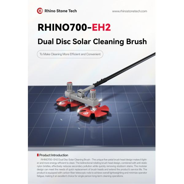 Angle Adjustable Solar Panel Cleaning Tools 360RPM Water Solar Cleaning Double Disc