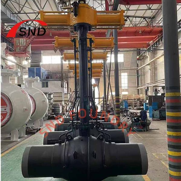 Gas-Liquid Driven Full-Bore Welded Ball Valve LF2 Forged Low Temperature Valve PN80 DN800 with 18 Months Warranty