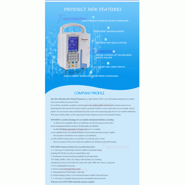 SH-608 Medical Device Syringe Infusion Pump , High Pressure Medical Syringe Pump