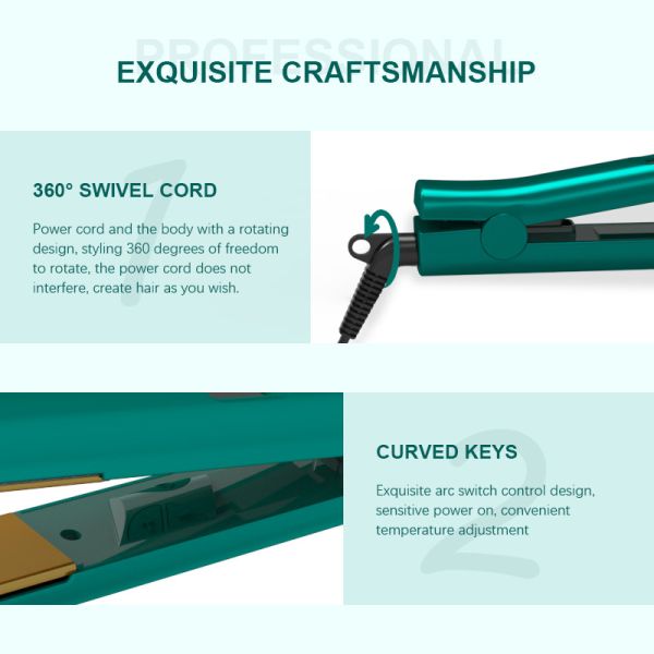 Anti Frizz Full Ceramic Flat Iron Auto Power Off For Solon Usage