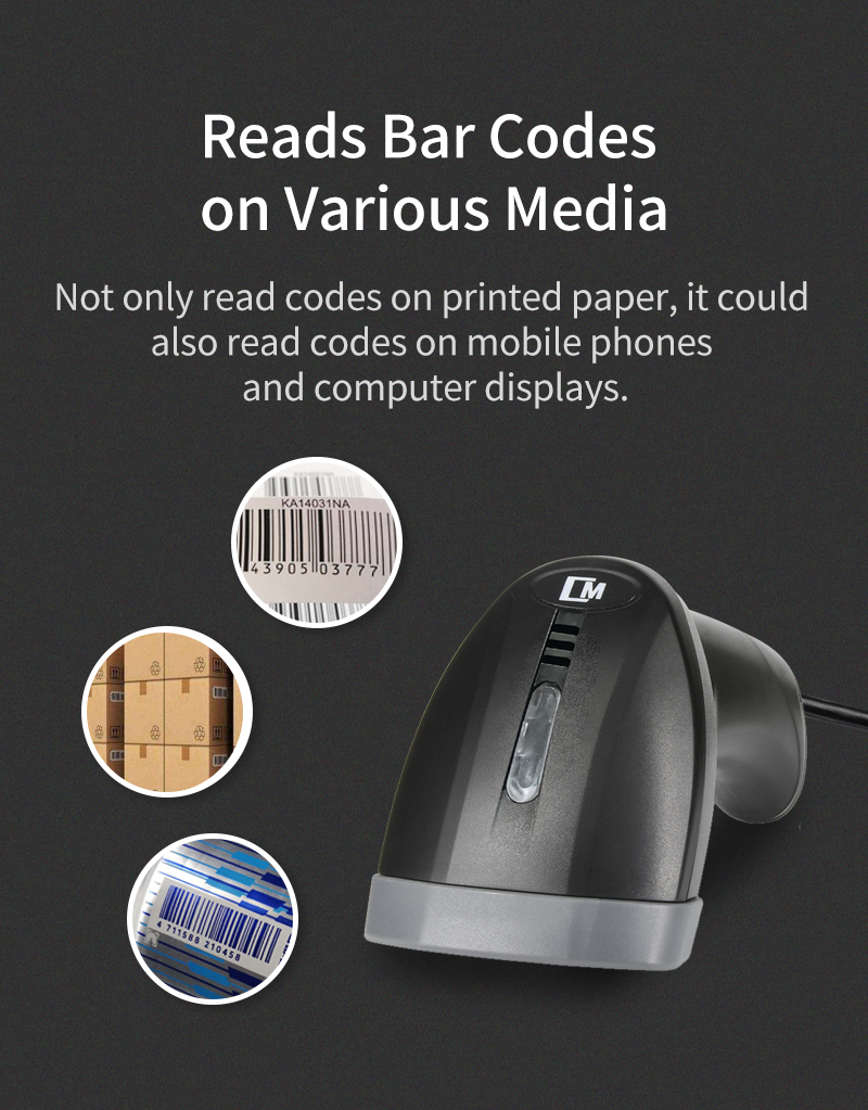 Wired USB Barcode Scanner POS Store Barcode Reader 1D 2D Handheld Bar Code Scan Gun for Warehouse Inventory Scanning