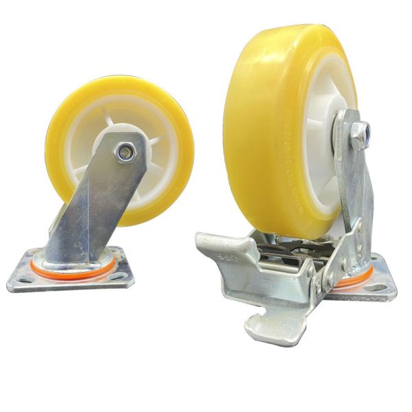 Transparent TPR Heavy Duty Swivel Castor Wheel with Brake Smooth and Quiet Movement