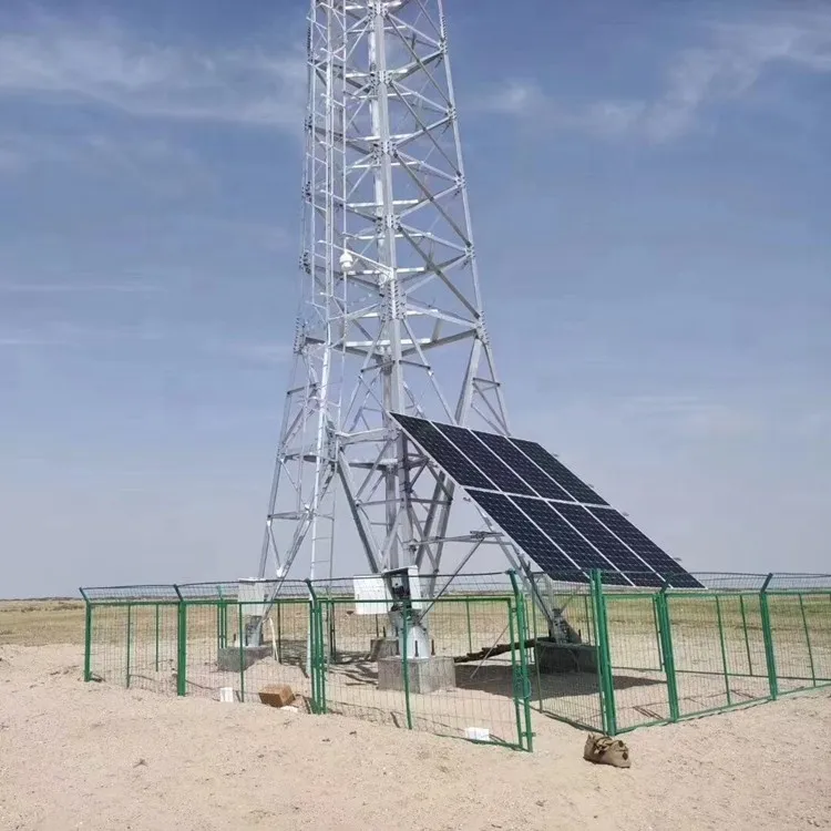 Solar Powered Antenna Tower Self Supporting Galvanized 20 30 40M 4G 5G Off Grid Telecom Mast