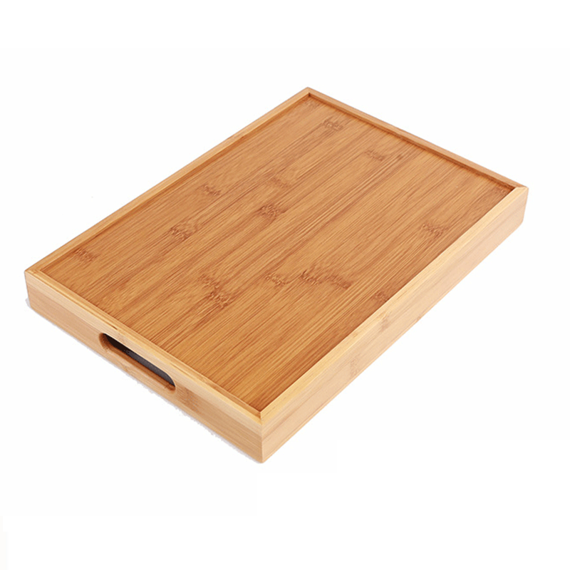 Custom Kitchen Tableware Engraved Bamboo Serving Platter Trays For Coffee Tea Bread